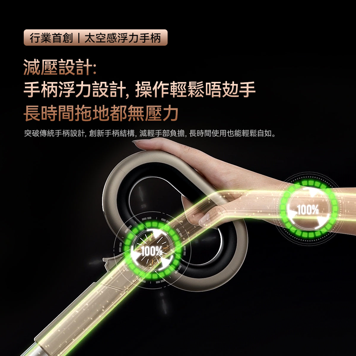 UWANT友望首創D700大頭D型履帶式滾刷無線吸塵洗地機|推入式除臭平躺自清潔無線吸塵拖地機