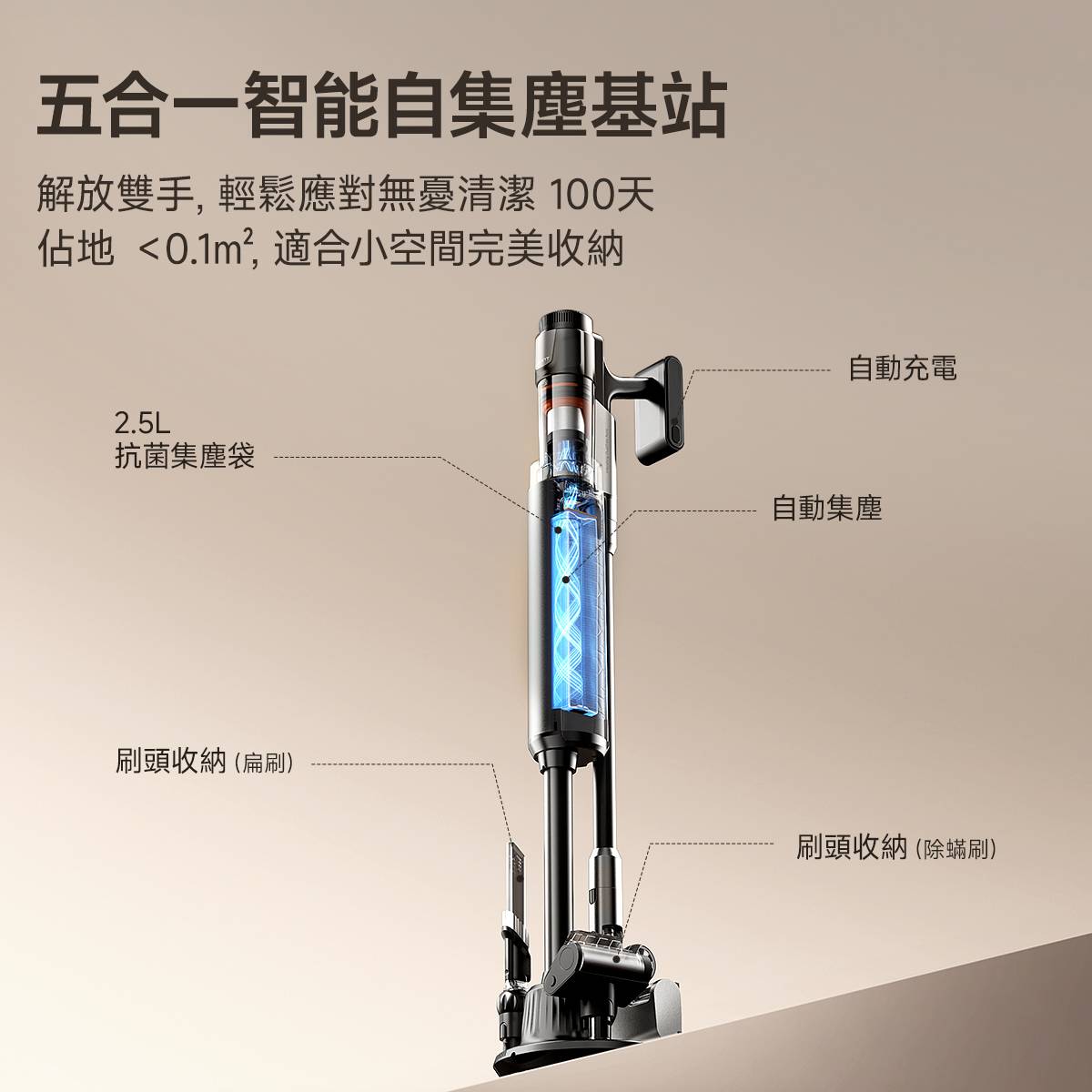 友望 UWANT V600 自動集塵吸塵機家用無線塵蟎機 uwant.com.hk