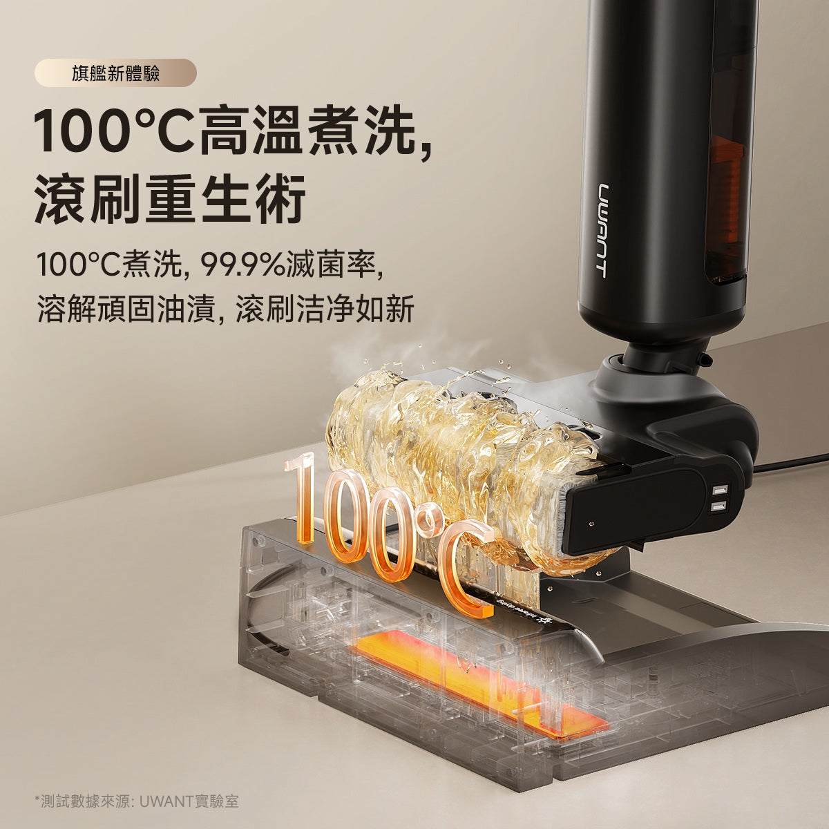 UWANT友望首創D700大頭2.0 D型履帶式滾刷無線吸塵洗地機｜推入式除臭平躺自清潔拖地機 uwant.com.hk