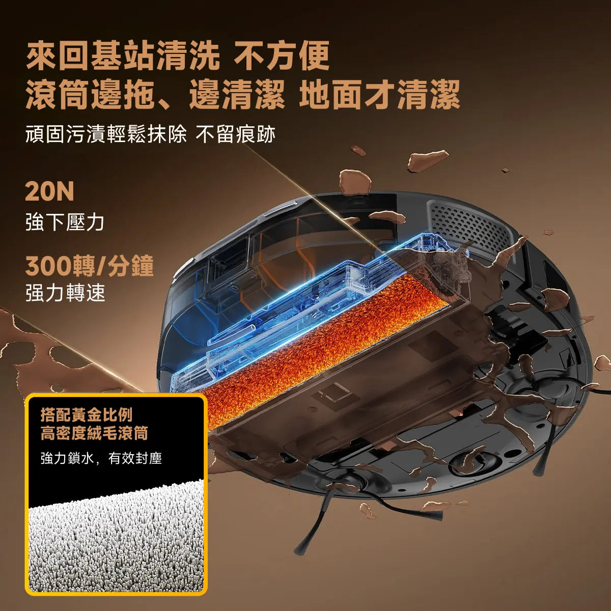 友望 UWANT U300 熱活水掃拖機器人 | 即時活水循環 | 180天免到灰 | 污水箱抑菌除臭 UWANT